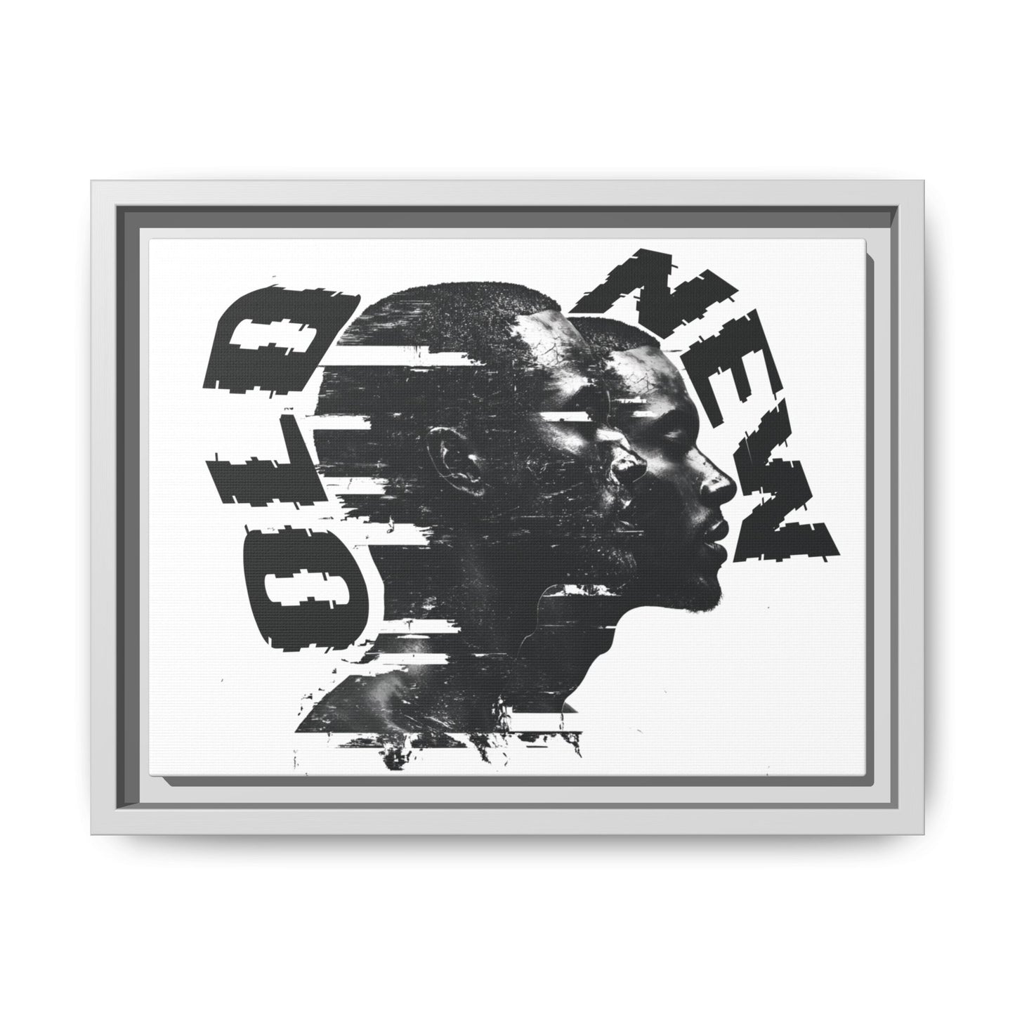 Framed Art Print - Retro Modern Portrait, Inspirational Wall Decor, Canvas Artwork, Home Office Gift, Black & White Art