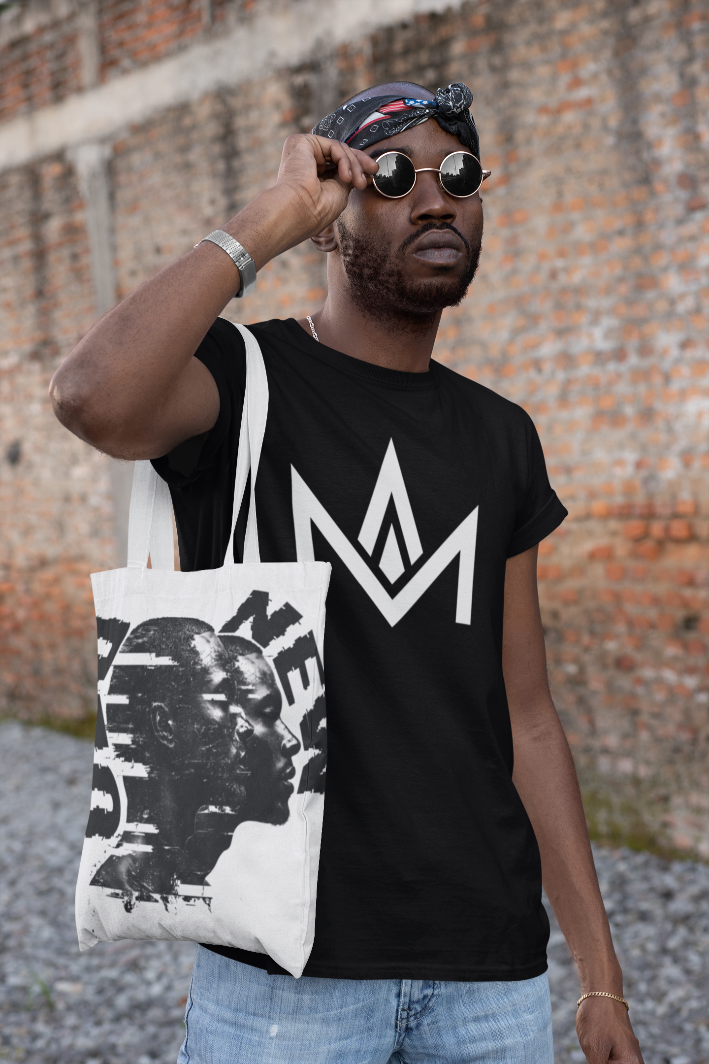Tote Bag with Old vs New Man Design