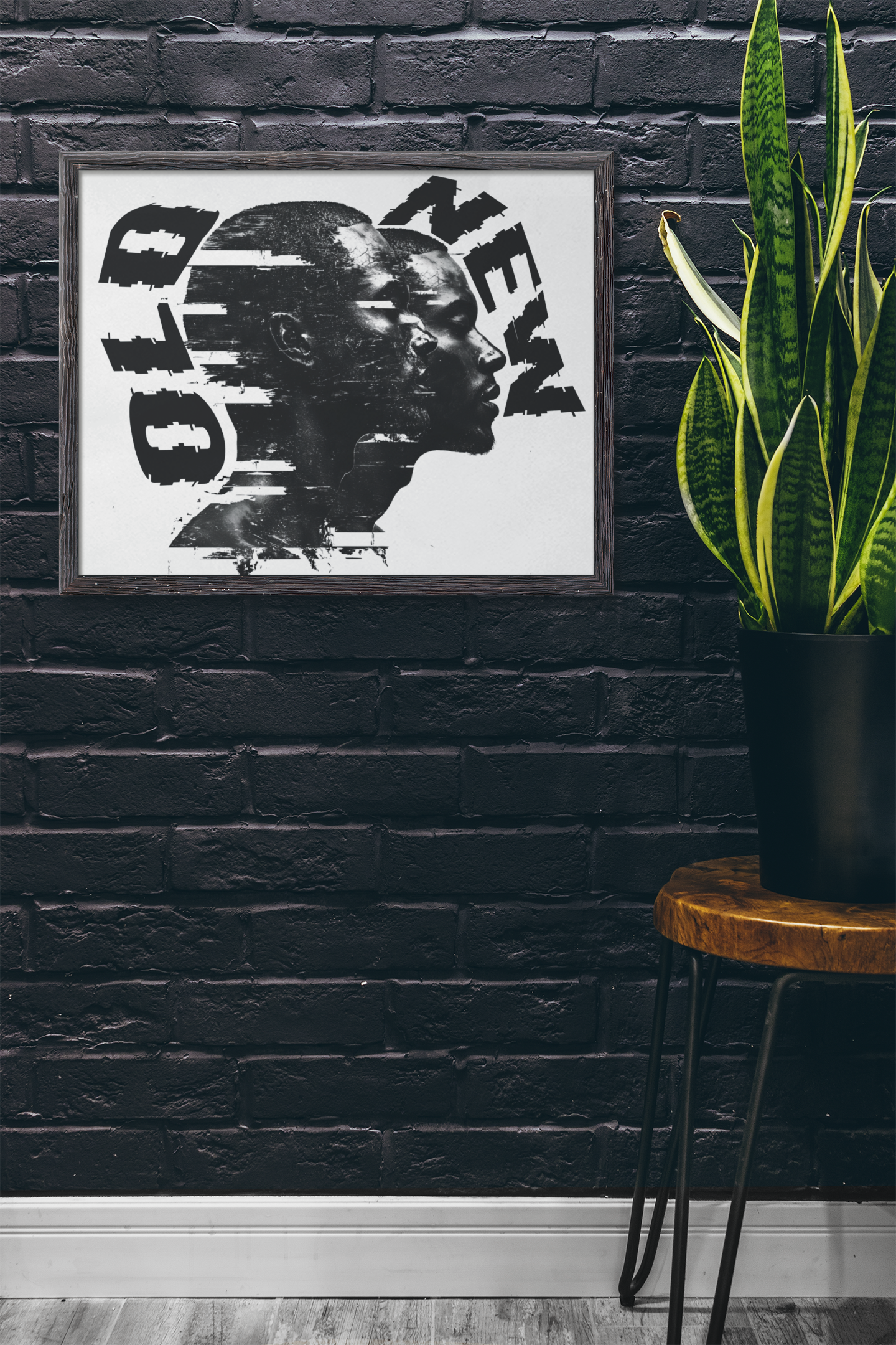 Framed Art Print - Retro Modern Portrait, Inspirational Wall Decor, Canvas Artwork, Home Office Gift, Black & White Art