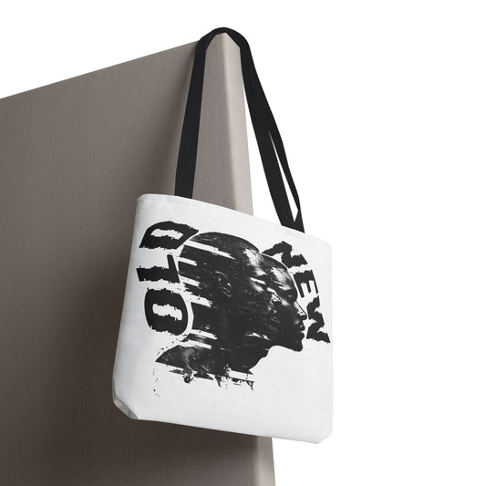 Tote Bag with Old vs New Man Design