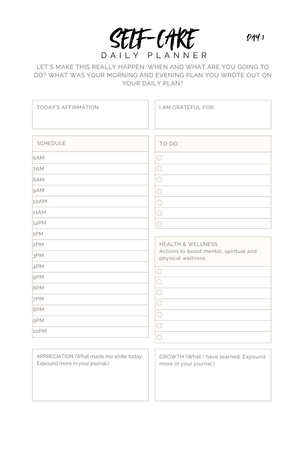 Day 1 Sample Spread - 30 Day Men's Journal (Digital Download)